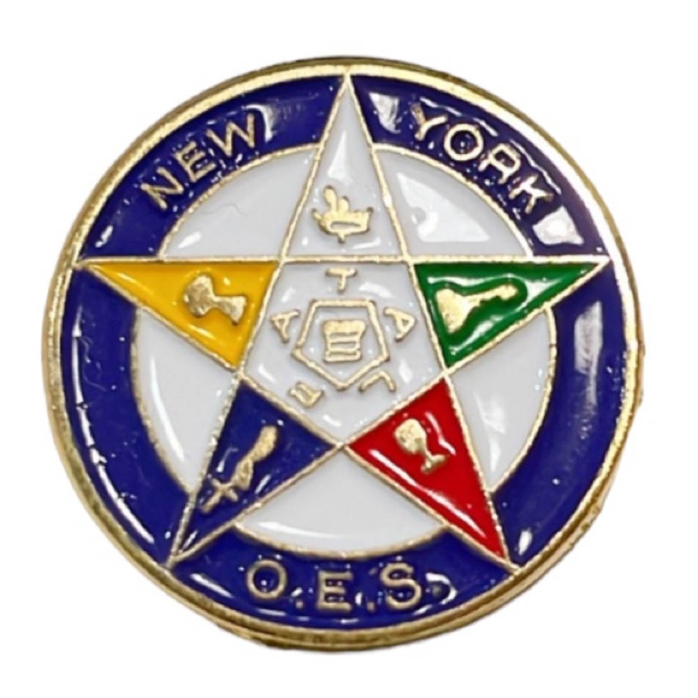 Vintage New York O.E.S masonic signet lapel pin